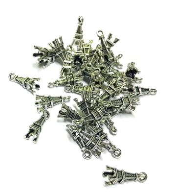 Colgante Plateado Torre Eiffel (10 Unidades)1