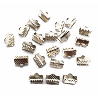 Cierre Maletín Plateado Corto 10x6mm (10 Par)