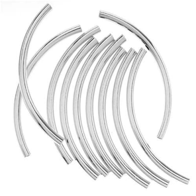 Tubo Plateado Curvo Liso 40x3mm (10 Unidades)