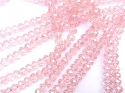 Cristal Rosa Rondelle 6x3mm (Tira)