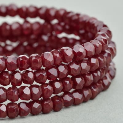 Cristal Rojo Granate Rondelle 3x2mm (Tira)1