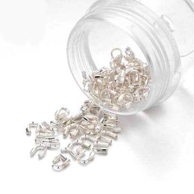 Terminal Doble Cierre Herradura Plateado (10 Unidades)