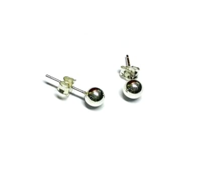 Aros Bolita Plata 5mm (Par)