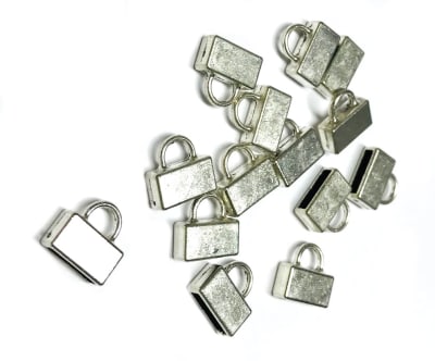 Terminal Plateado Plano 12x12mm (10 Unidades)