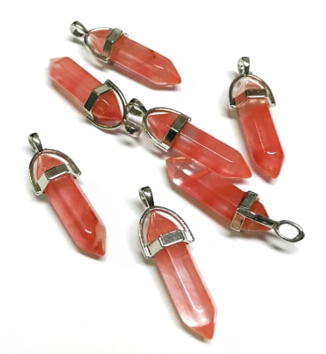 Colgante 35mm Cuarzo Cherry Punta (Unidad)1