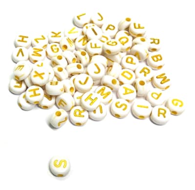 Letras Redondas Blancas Doradas 7mm (20 gramos)