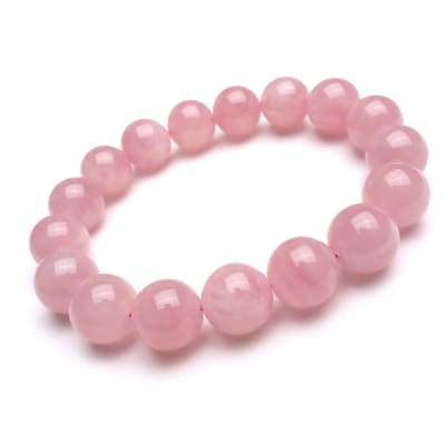 Pulsera Cuarzo Rosa Elasticada 10mm (Unidad)