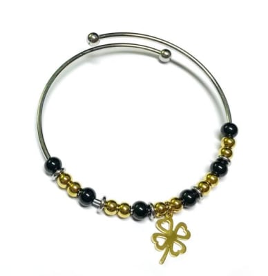 Púlsera Acero Quirúrgico Trébol Cuatro Hojas (Unidad)1