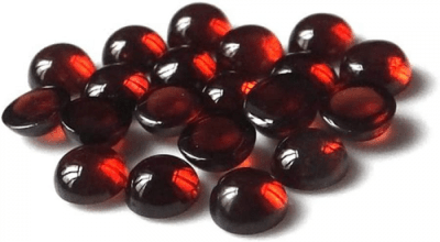 6mm Granate Coubuchón Redondo (Un)