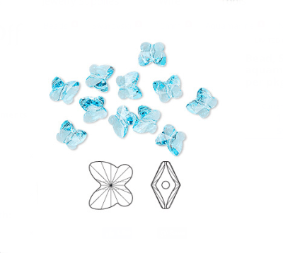 Mariposa Swarovski Agua Marina 10mm (Un)1