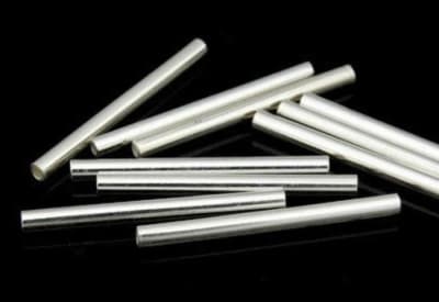 Tubo Plateado Recto Liso 25x3mm (10 Unidades)