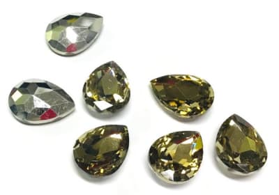 Vidrio Gota Facetado Smoke 18x13x6mm (Unidad)