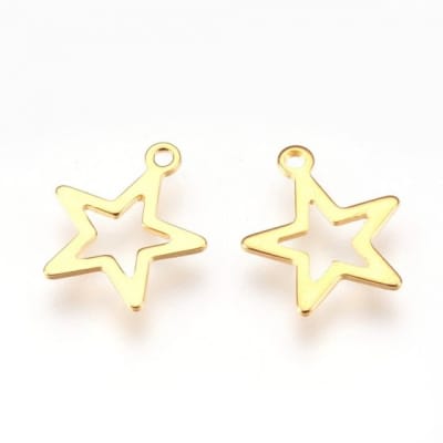 Colgante Chiche Acero Quirúrgico Dorado Estrella (Unidad)1