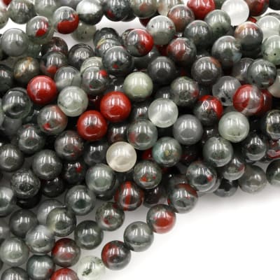 African Bloodstone Natural Redondo 8mm (Tira)