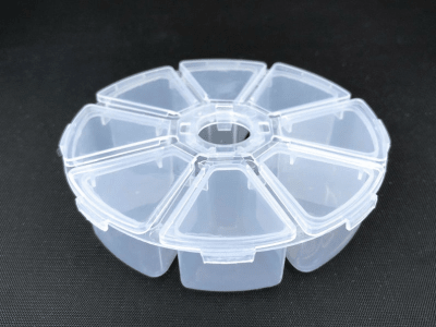 Caja plastica redonda 8 Compartimentos (Unidad)