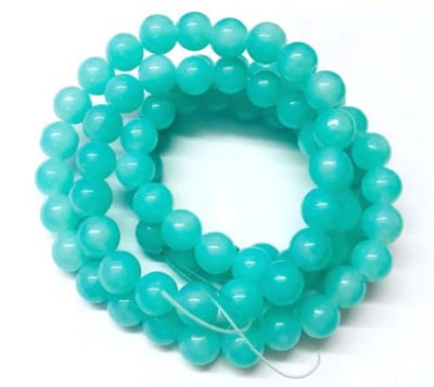 Vidrio Redondo Aguamarina 6mm (Tira)1