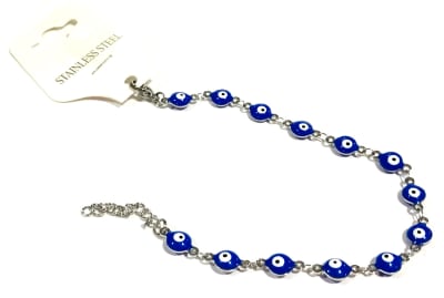 Púlsera Acero Quirúrgico Ojo Turco Azúl Plateado Nº99 (Un)1