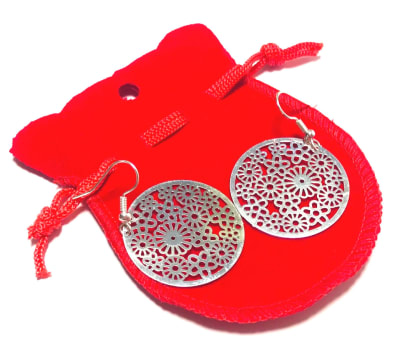 Aros Mandala Alpaca Bañado Plata (Par)1