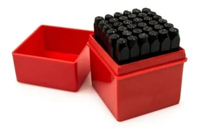 Set 36 Letras y Números Golpe 3mm (Caja)