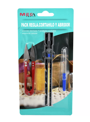 Pack Regla Corta Hilo y Abridor (Unidad)