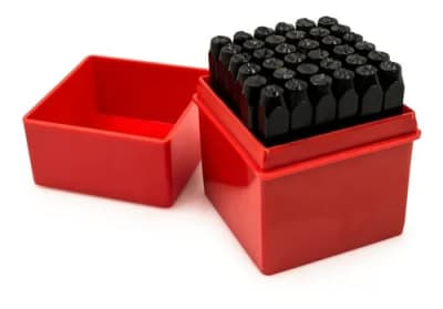 Set 36 Letras y Números Golpe 6mm (Caja)