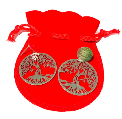 Aros Árbol Alpaca Bañado Plata (Par)