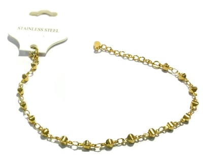 Púlsera Acero Quirúrgico Dorado Círculo Plano (Unidad)1