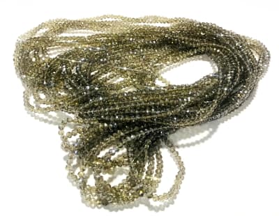 Cristal Silver Rondelle 4x3mm Extra Largo (Tira)