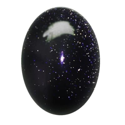 25x18mm Goldstone Azúl Coubuchón Oval (Un)