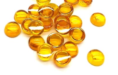 5mm Topacio Sintético Gold Coubuchón Redondo (Un)