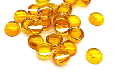 6mm Topacio Sintético Gold Coubuchón Redondo (Un)