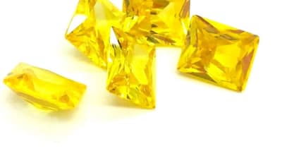 12x10mm Circón Topacio Gold Rectangular (Un)