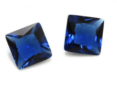 3x3mm Zafiro Azúl Sintético Cuadrado (Un)