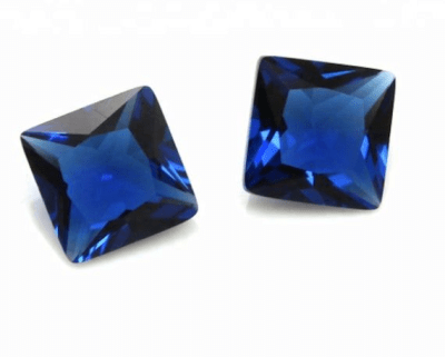 2x2mm Zafiro Azúl Sintético Cuadrado (Un)