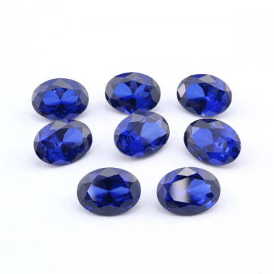 8x6mm Zafiro Azúl Sintético Ovalado (Un)