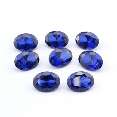 5x3mm Zafiro Azúl Sintético Oval (Un)