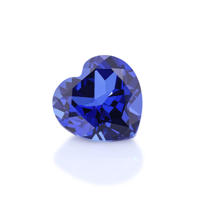 5x5mm Zafiro Azúl Sintético Corazón (Un)