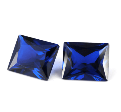 5x3mm Zafiro Azúl Sintético Rectangular (Un)