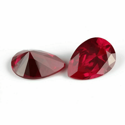 10x7mm Rubí Sintético Gota (Un)