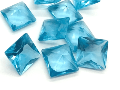 4x4mm Agua Marina Glass Cuadrado (Un)1