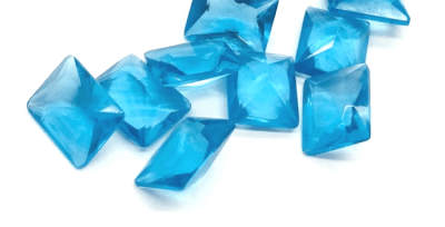 6x4mm Agua Marina Glass Rectangular (Un)