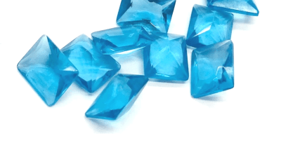 12x10mm Agua Marina Glass Rectangular (Un)