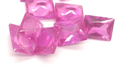6x4mm Rosa Francia Sintética Rectangular (Un)