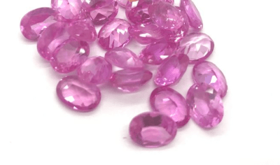 6x4mm Rosa Francia Sintética Oval (Un)