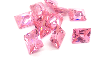 5x3mm Circón Rosa Francia Rectangular (Un)1