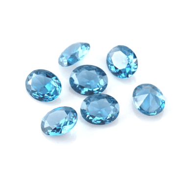 6x4mm Agua Marina Sintética Oval (Un)