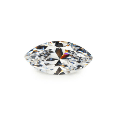 6x3mm Circón Blanco Marquis-Nave (Un)