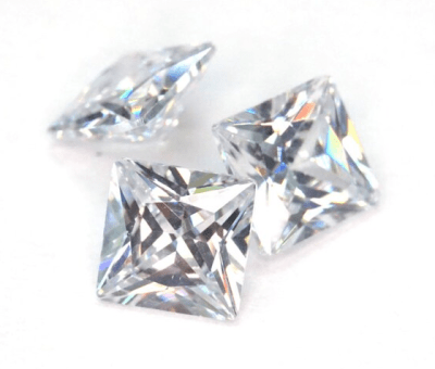 4x4mm Circón Blanco Cuadrado (Un)