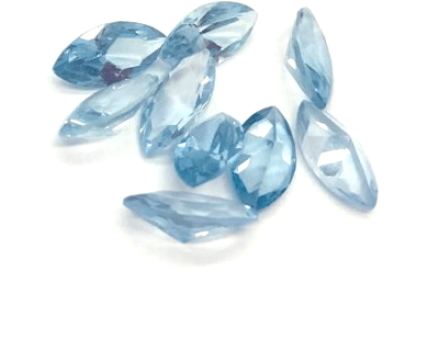 6x3mm Agua Marina Sintética Marquis-Nave (Un)