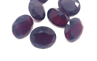 5x3mm Granate Oscuro Glass Oval (Un)1